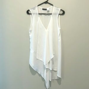 Venus sleeveless asymmetrical white blouse